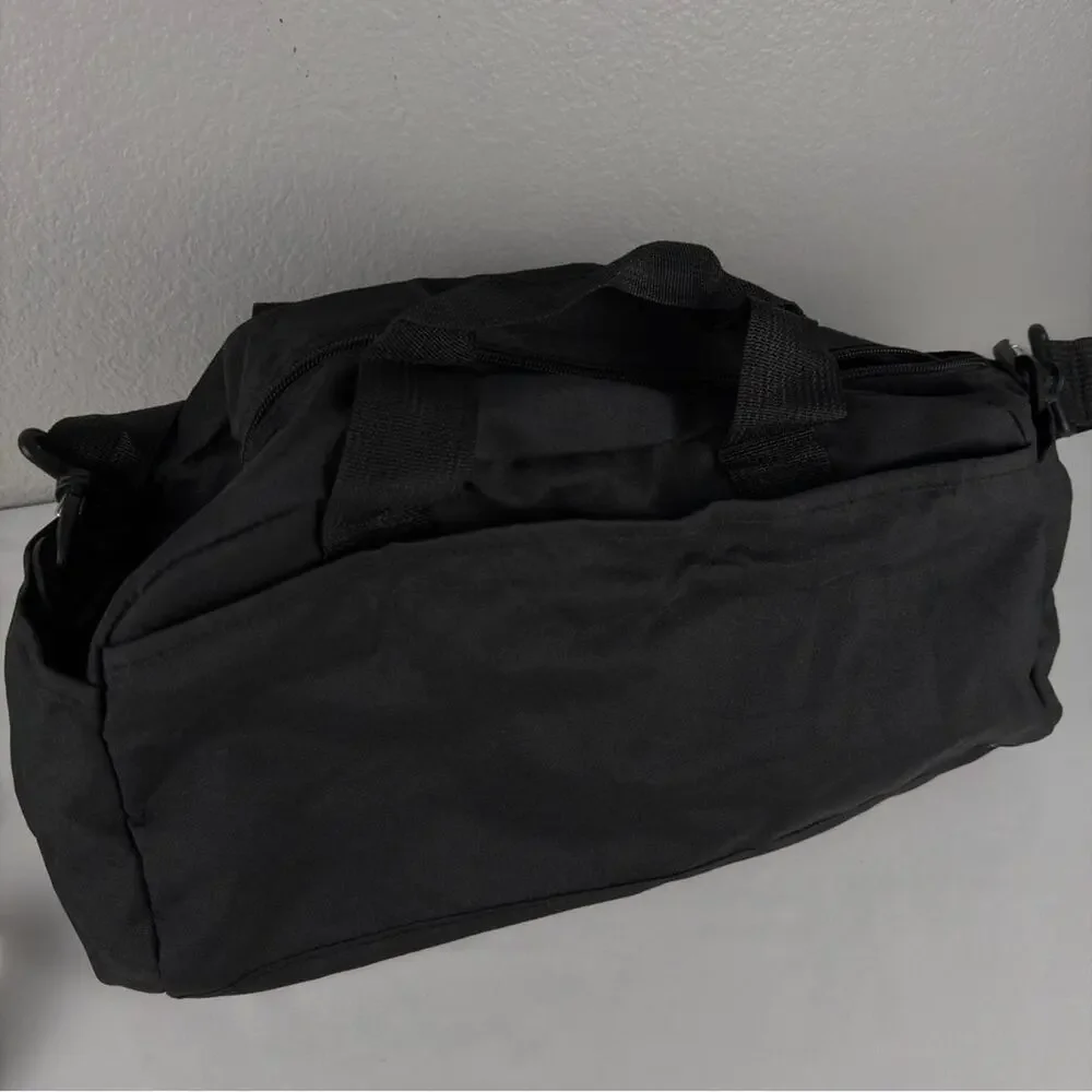 NWOT Classic Black Duffel Bag with Padded Strap